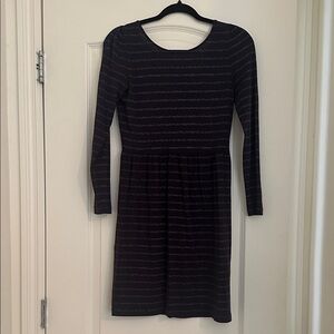 Elegant Black Striped Dress